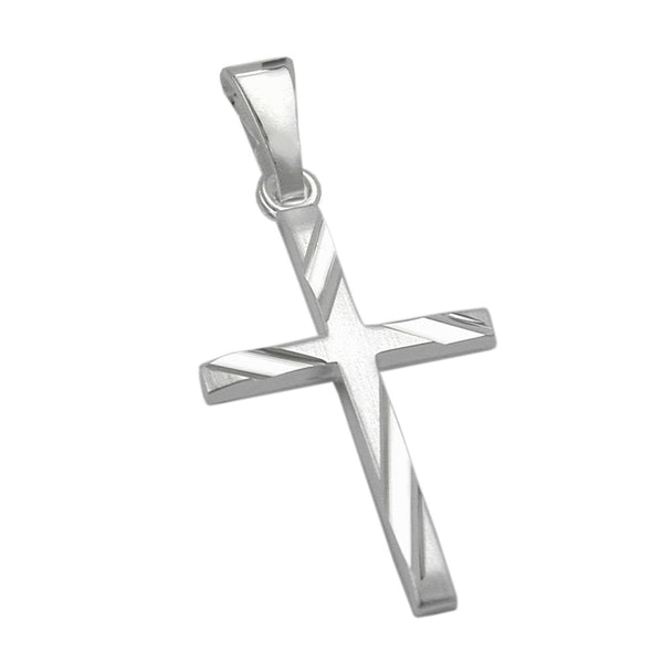 Anhänger, Kreuz diamantiert, Silber 925