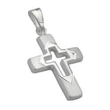 Anhänger, Kreuz diamantiert, Silber 925