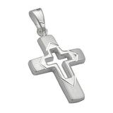 Anhänger, Kreuz diamantiert, Silber 925
