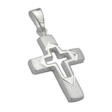 Anhänger, Kreuz diamantiert, Silber 925