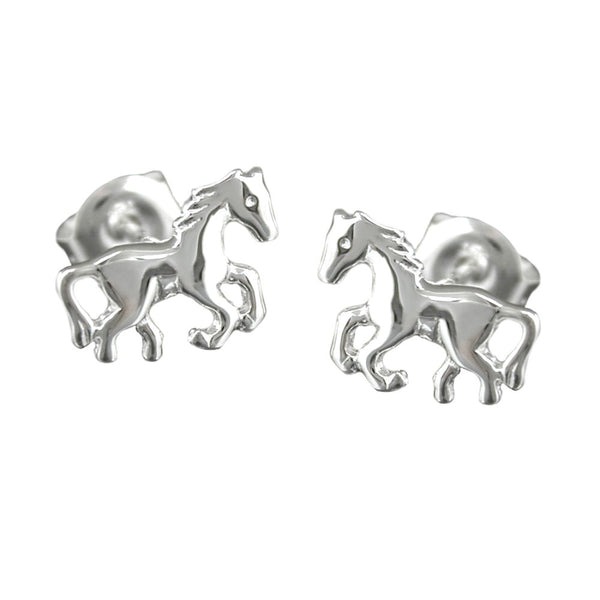 Stecker, Pferd glänzend, Silber 925