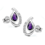 Stecker, Amethyst/Zirkonia, Silber 925