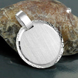 Anhänger, Gravurplatte matt, Silber 925