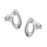 Stecker 10x6mm oval mit Zirkonia Silber 925