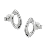 Stecker 10x6mm oval mit Zirkonia Silber 925