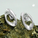 Stecker 10x6mm oval mit Zirkonia Silber 925