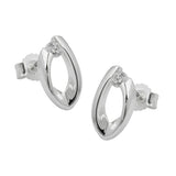 Stecker 10x6mm oval mit Zirkonia Silber 925