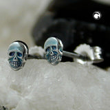 Stecker, Totenkopf geschwärzt, 925