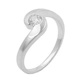 Ring 8mm mit Zirkonia matt-glänzend Silber 925 Ringgröße 60
