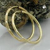 Creole 30mm vergoldet diamantiert bicolor Drahtcreole Silber 925
