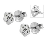 Stecker 5,5mm Blume Zirkonia weiß Silber 925