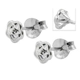 Stecker 5,5mm Blume Zirkonia weiß Silber 925