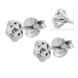 Stecker 5,5mm Blume Zirkonia weiß Silber 925