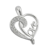 Anhänger, Herz Love Zirkonia, Silber 925