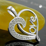 Anhänger, Herz Love Zirkonia, Silber 925