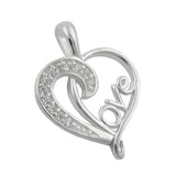 Anhänger, Herz Love Zirkonia, Silber 925