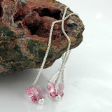 Durchzieher 115x8mm Schmetterling pink transparent Silber 925
