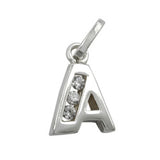 Anhänger 8x6mm Buchstabe A glänzend mit Zirkonias Silber 925