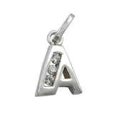 Anhänger 8x6mm Buchstabe A glänzend mit Zirkonias Silber 925