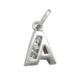 Anhänger 8x6mm Buchstabe A glänzend mit Zirkonias Silber 925
