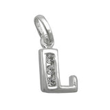 Anhänger 8x7mm Buchstabe L glänzend mit Zirkonias Silber 925
