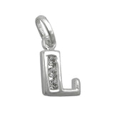 Anhänger 8x7mm Buchstabe L glänzend mit Zirkonias Silber 925