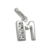 Anhänger 8x7mm Buchstabe M glänzend mit Zirkonias Silber 925