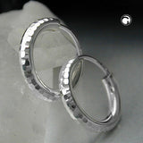 Creole 15mm diamantiert Drahtcreole mit Steckverschluss Silber 925