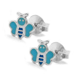 Stecker, Schmetterling blau, Silber 925