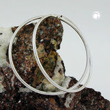 Creole 50mm glänzend Drahtcreole mit Steckverschluss Silber 925