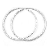 Creole 50mm diamantiert Drahtcreole mit Steckverschluss Silber 925