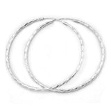 Creole 50mm diamantiert Drahtcreole mit Steckverschluss Silber 925