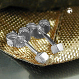Stecker 2x2mm kleiner Würfel glänzend Silber 925