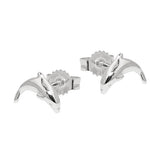 Stecker 10mm springender Delfin glänzend Silber 925