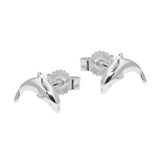 Stecker 10mm springender Delfin glänzend Silber 925