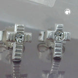 Stecker, Kreuz, kristall, Silber 925