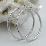 Creole 34mm diamantiert Drahtcreole mit Bügelverschluss Silber 925