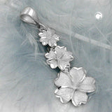 Anhänger 3 Blumen rhodiniert, Silber 925
