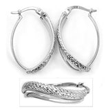 Creole 27mm oval Drahtcreole mit Bügelverschluss Silber 925