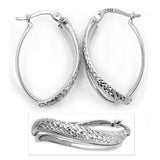 Creole 27mm oval Drahtcreole mit Bügelverschluss Silber 925
