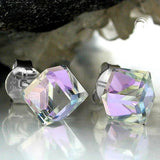 Stecker Glaswürfel AB-Effekt Silber 925