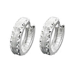 Creole 13x4mm Klappscharnier diamantiert rhodiniert Silber 925