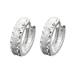 Creole 13x4mm Klappscharnier diamantiert rhodiniert Silber 925