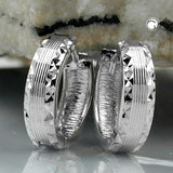 Creole 13x4mm Klappscharnier diamantiert rhodiniert Silber 925