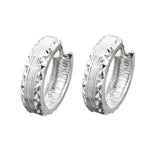 Creole 13x4mm Klappscharnier diamantiert rhodiniert Silber 925