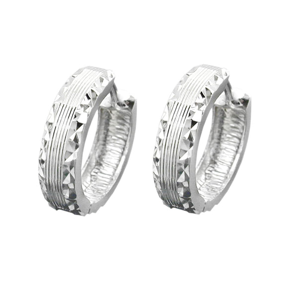 Creole 13x4mm Klappscharnier diamantiert rhodiniert Silber 925