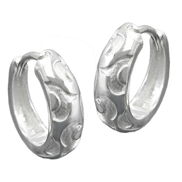 Creole, matt und diamantiert, Silber 925