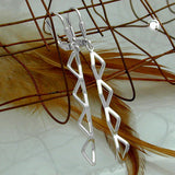 Brisur, 4 Rhomben, gewellt, Silber 925