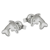 Stecker 8x7mm Delfin glänzend rhodiniert Silber 925