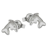 Stecker 8x7mm Delfin glänzend rhodiniert Silber 925